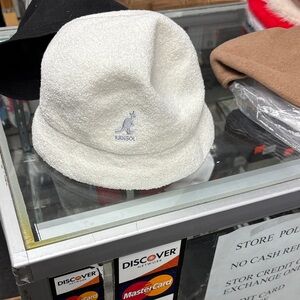 Kangol Cream Textured Bucket Hat